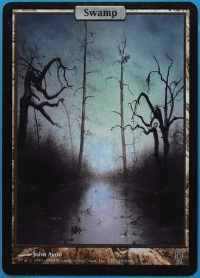 Swamp FOIL Unhinged HEAVILY PLD Textless Extended / Full Art (498843) ABUGames - Image 1 of 2