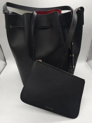 Bolso y Bolsa Mansur Gavriel Bucket Saffiano Negro/Flamma Nuevo Auténtico MK025110 Foto 1 de 4
