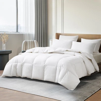 Tencel™ Lyocell/Cotton Blend White Goose Down Fiber Comforter - All Season Wa... - Image 1 of 3