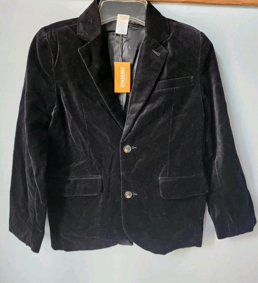 Chaqueta Blazer Gymboree CLASSICS Terciopelo Negro Pana Niño 2 Botones Talla 12 Nueva con Etiquetas Foto 1 de 4