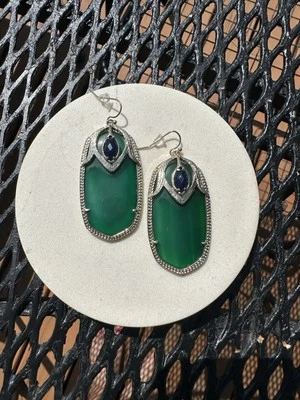 KS Raro Darby En Ágata Verde Esmeralda, Jade Azul Y Oro Herrajes De Colección Foto 1 de 4