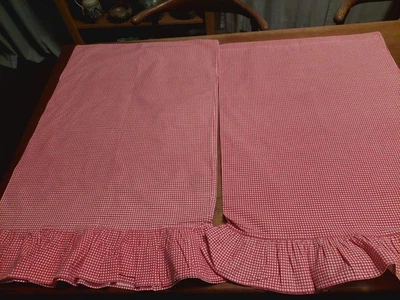 2 fundas de almohada estándar vintage años 90 Ralph Lauren Wendy rojo a cuadros guinga EE. UU. Foto 1 de 4