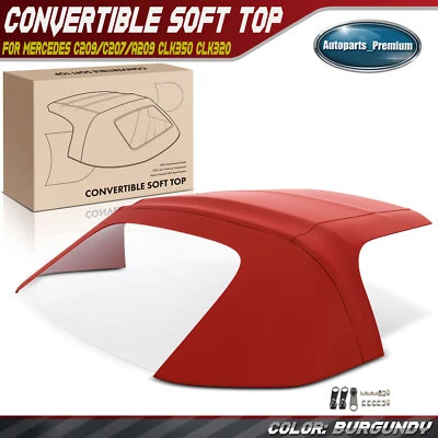 Tapa blanda convertible borgoña para Mercedes C209/C207/A209 CLK350 CLK320 CLK500 Foto 1 de 4