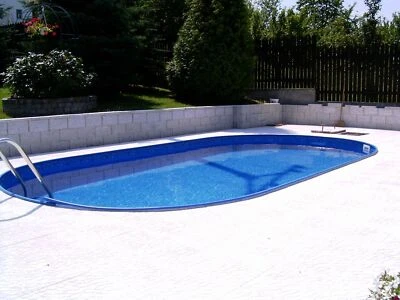 Stahlwand Pool Oval 8,0 x 4,16  x 1,50 mit Handlauf Skimmer Folie Blau 0,8mm  - Bild 1 von 2