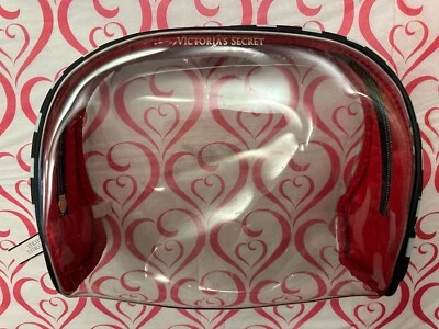 NUEVO Victoria's Secret Bolsa de Maquillaje Transparente Cremallera Estuche de Cosméticos 💜 LEER DESCRIPCIÓN Foto 1 de 4