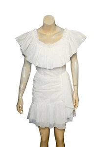 LoveShackFancy Dress S 4 LSF Women's Party Wear Draped Ivory Short NEW 35034 - Picture 1 of 6