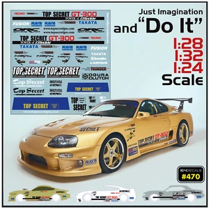 TOP SECRET Racing Waterslide Decals 1:24/1:28/1:32 for Custom RC MODELS # 470 - Picture 1 of 6