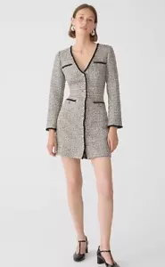 J Crew Collection Escote en V Vestido de Dama en Oropel Tweed Talla 4 BV884 - Imagen 1 de 11