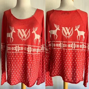 WILDFOX Official Women's Christmas Holiday Deer Ugly Xmas T-Shirt Size Medium - Picture 1 of 6