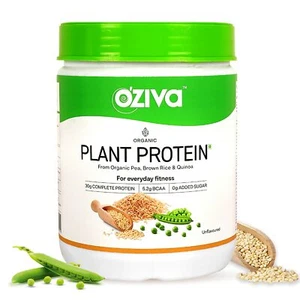 OZiva Organic Plant Protein For Everyday Fitness & Immunity Unflavored 500 gm - Picture 1 of 6