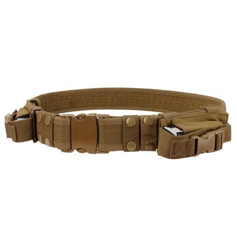 Condor TB Coyote Brown Tactical Duty Belt Combat Police SWAT M9 Pistol Mag Pouch
