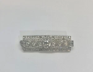 Art Deco Diamond & Platinum Brooch - Picture 1 of 8
