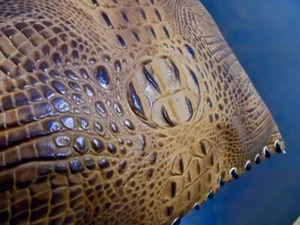 New Croc embossed double sided leather throw pillows genuine South African made - Picture 1 of 14
