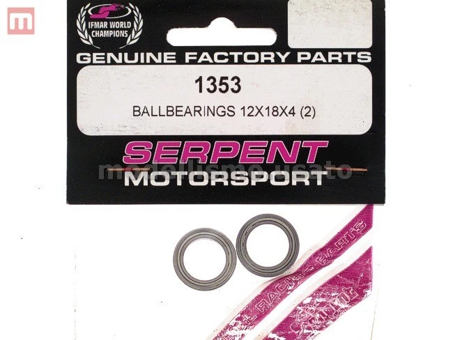 Serpent 1353 Cuscinetti a Sfera 12x18x4 mm (2) Ball Bearings modellismo - Immagine 1 di 1