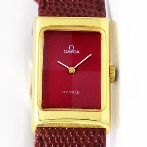 Omega Deville Tank Hand Winding Gold Plated Steel Ladies Vintage Watch c. 1979 - Picture 1 of 17