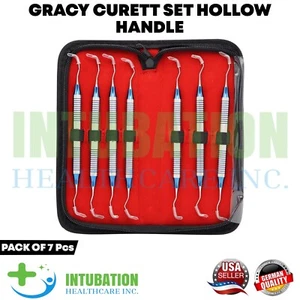 Set 7 strumenti odontoiatrici chirurgiche Gracey Curette manico cavo parodontale - Foto 1 di 9