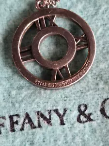 Tiffany & Co Authentic Atlas Open Circle Pendant + Chain Sterling Silver 925 - Picture 1 of 9