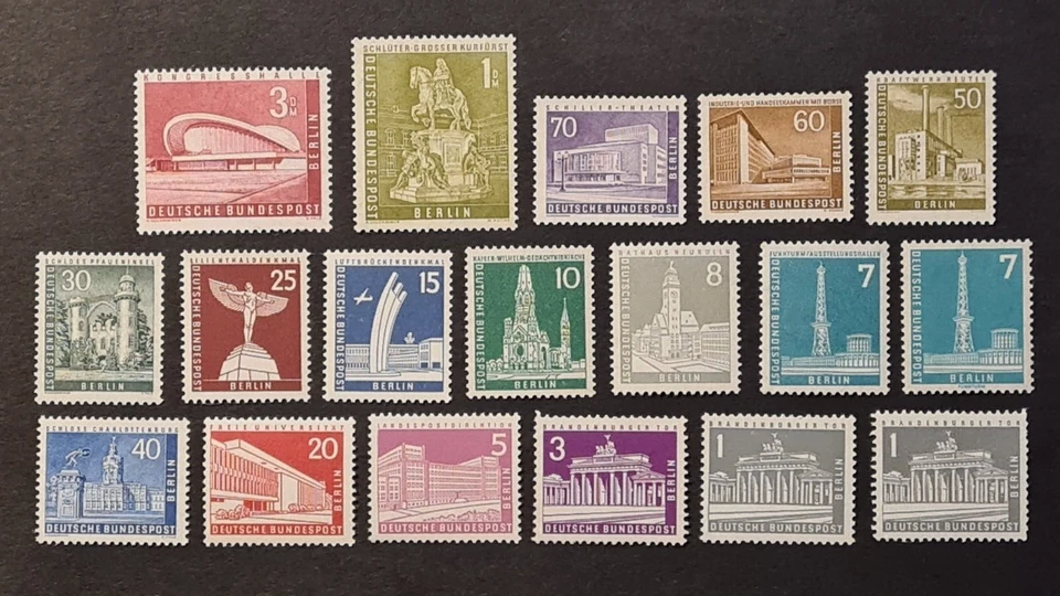 GERMANY BERLIN 1956-63 VF MNH SET BUILDINGS ARCHITECTURE MONUMENTS fresh OG set - Image 1 of 1