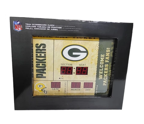 Green Bay Packers Bluetooth Scoreboard Wall Clock 20"x16” NFL by Evergreen Cover