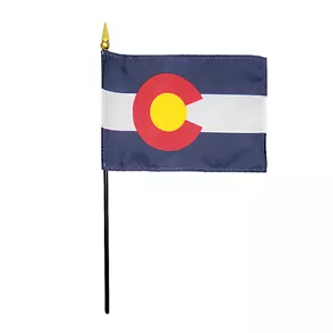 Colorado CO State Poliéster Miniatura Escritorio Bandera Poliéster 4" X 6" (Paquete de 12) - Imagen 1 de 3