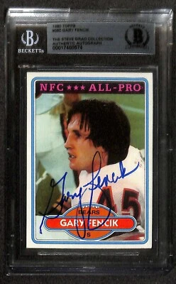 Gary Fencik Chicago Bears 1980 Topps #380 Signed Card BECKETT Encapsulated - Image 1 of 3