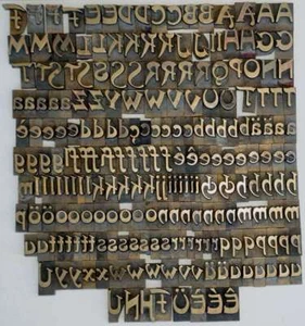 Bookbinding Brass Type set 0.51" embossing gold finishing leather gilding rare - Picture 1 of 5