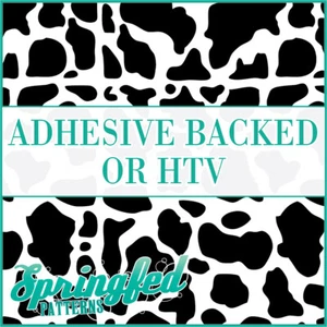 COW SPOTS Pattern #1 in Black & White Adhesive Vinyl or HTV Heat Transfer - Picture 1 of 2