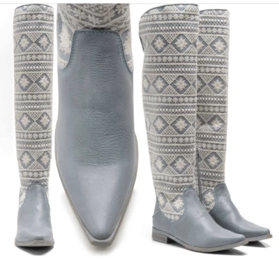 Free People Bren Crochet Botas Altas I Calmo Agua Talla 8 Nuevas Con Etiquetas Foto 1 de 4