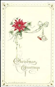 John Winsch Christmas Greetings 1914 Poinsettia  Postcard - Picture 1 of 1
