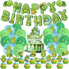 Turtle Birthday Party Supplies Green Banner Tortoise Balloons Cake Toppers Decor