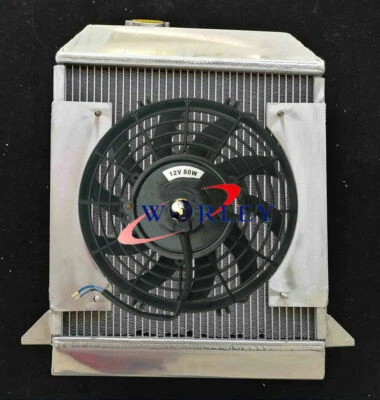 Aluminum Radiator+Fan+Shroud FIT FOR Morgan Plus 4 Four 2.1L 1954-1968 67 66 65 - Image 1 of 4