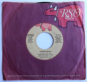 JOHN TRAVOLTA - OLIVIA NEWTON JOHN - Summer Nights - 45rpm 1978 RSO RS906 Greese - Picture 1 of 3