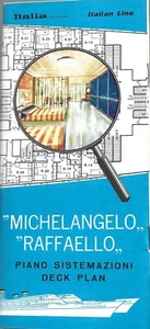 Michelangelo Raffaello - Piano sistemazioni - Deck Plan - 1965 Italian Line - Imagen 1 de 4