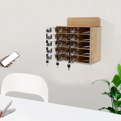 Armario de almacenamiento de madera para teléfono celular de 15 ranuras con llaves ¡NUEVO! Foto 1 de 4
