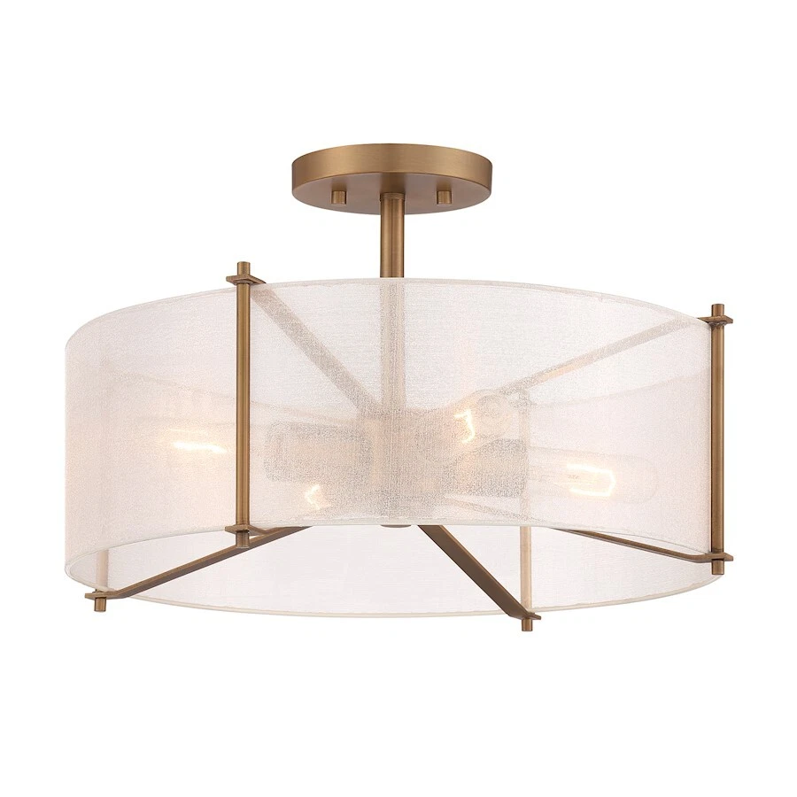 Fuente Designers Daybreak 4 luces semi al ras, latón/organza - D223M-SF-OSB Foto 1 de 1