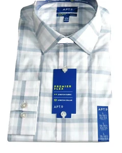 Mens LARGE Dress Shirt NEW Pink and Gray Check Plaid 16 16.5 Apt 9 Kohls L Top - Picture 1 of 12