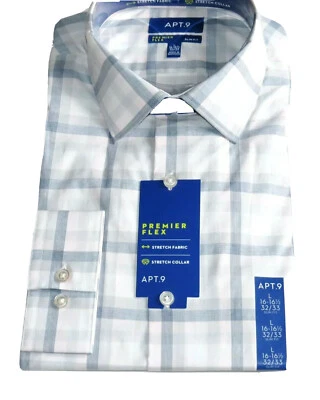 Camisa de vestir GRANDE para hombre NUEVA rosa y gris a cuadros a cuadros 16 16,5 Apt 9 Kohls L Top Foto 1 de 4