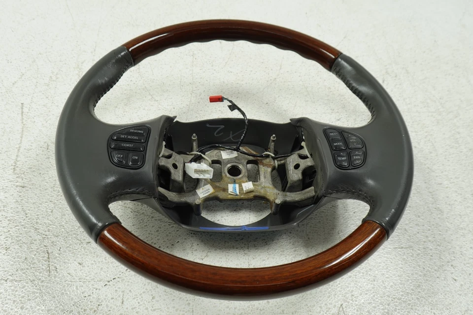 Руль 1998-2007 OEM Lincoln Navigator F250 F350 кожаный деревянный серый W6293 - Изображение 1 из 4