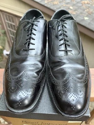 Florsheim Imperial Black Wingtip Diplomat Sz 13 C Original Box USA Made - Image 1 of 4