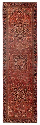 3'8" x 12'6" Vintage Hand-knotted Runner Rug Traditional Oriental Wool Carpet - Image 1 of 4