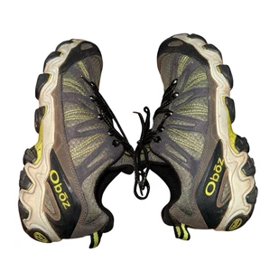 Oboz Low Top MENS Size 8.5 PRE-OWNED Gray Lime Green Athletic Hiking Trail Shoes - Picture 1 of 14