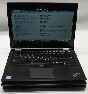 Lot of 3 Lenovo ThinkPad Yoga 260 TOUCH i5-6300u@2.40 8GB RAM No HDD/OS WC115* - Image 1 of 4