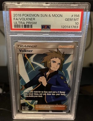 2018 POKEMON SUN & MOON ULTRA PRISM #156 FULL ART/VOLKNER PSA 10 - Image 1 of 2