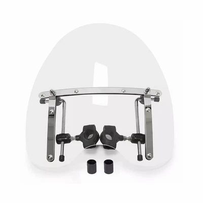 Parabrisas transparente de motocicleta de 19"x17" apto universal para manillar de 7/8" 1" 1,25" 1X Foto 1 de 4