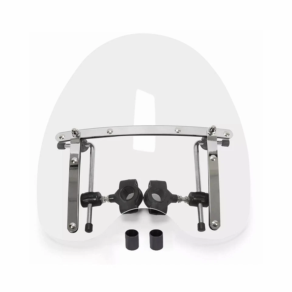 19"x17" Clear Motorcycle Windshield Fit Universal For 7/8" 1" 1.25" Handlebar 1X - Image 1 of 4