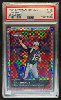 2006 Bowman Chrome Tom Brady Xfractors #37/250 Patriots PSA 9 - Image 1 of 2
