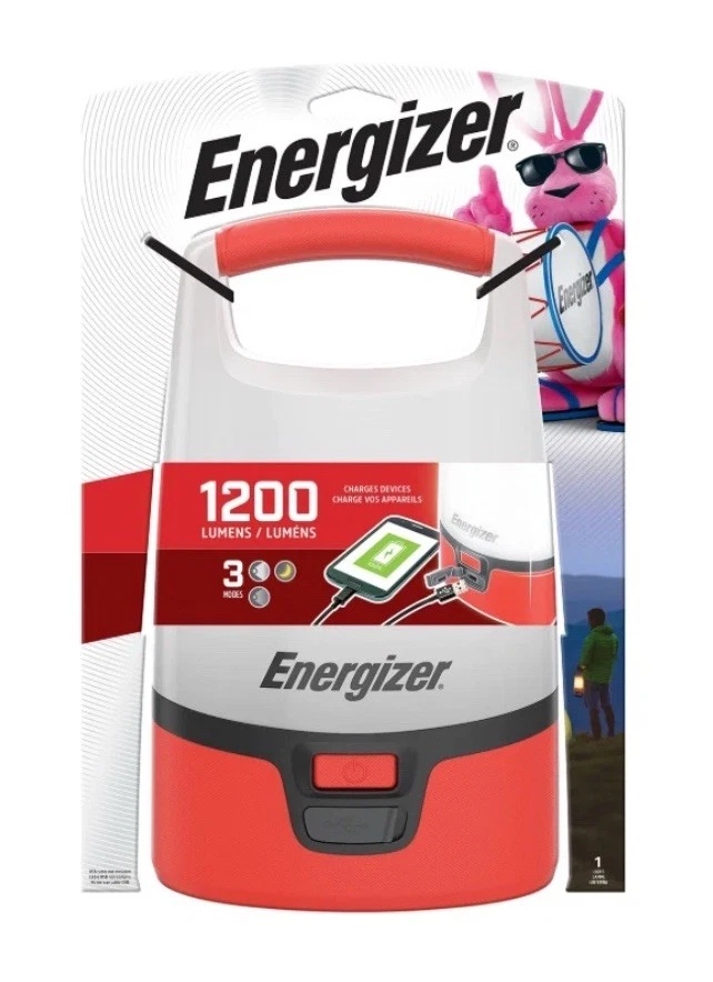 Nuevo Energizer Vision LED USB TELÉFONO DE CARGA 1200L Linterna Luz Nocturna - Rojo/Blanco Foto 1 de 2