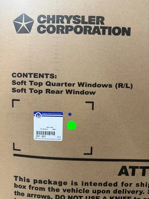 Juego de kit de ventana de techo blando tintado 3 piezas Jeep JK Wrangler Unlimited OEM MOPAR 82213831 Foto 1 de 4