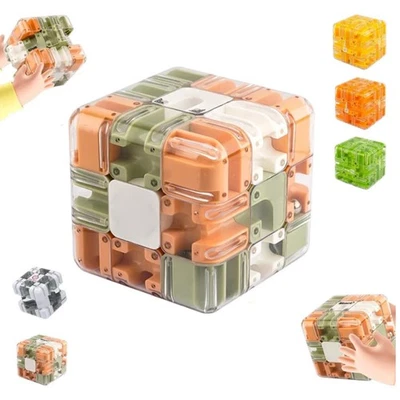 MARKENLOS 3D Labyrinth Würfel Puzzle, Kugellager Puzzle Battle Maze Roll Ball Cube Teaser