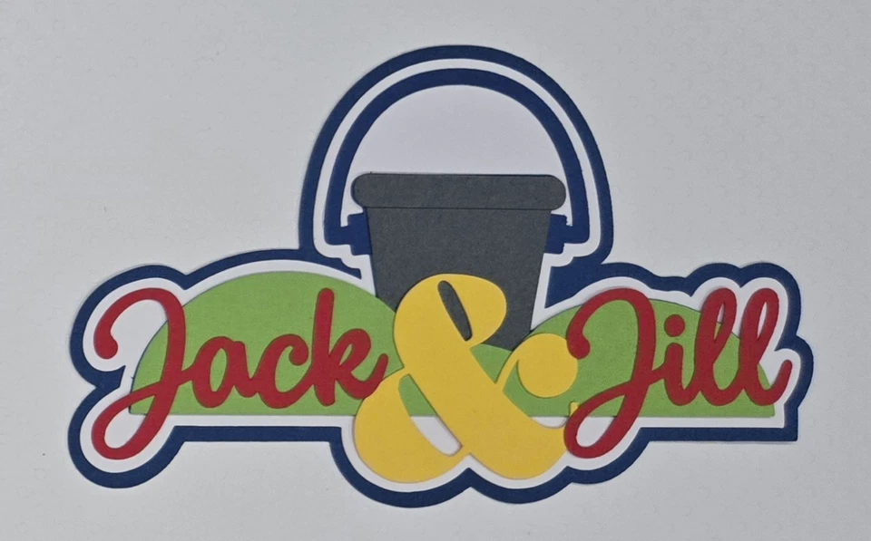 Título de rima infantil Jack and Jill. Álbum de recortes, piezas de papel para hacer tarjetas Foto 1 de 1